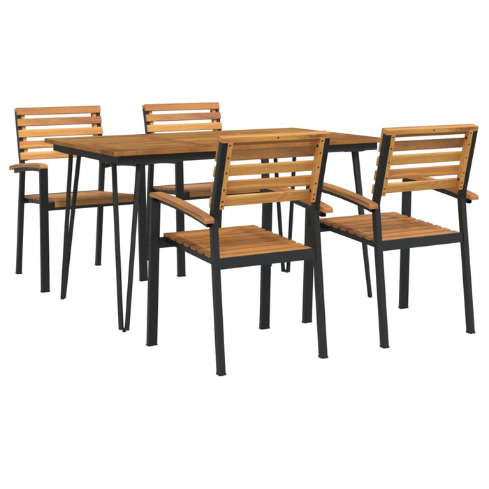 Set mobilier de grădină, 5 piese, lemn masiv de acacia și metal WALTI