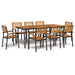 Set mobilier de grădină, 9 piese, lemn masiv de acacia și metal - WALTI WALTI