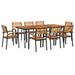 Set mobilier de grădină, 9 piese, lemn masiv de acacia și metal - WALTI WALTI