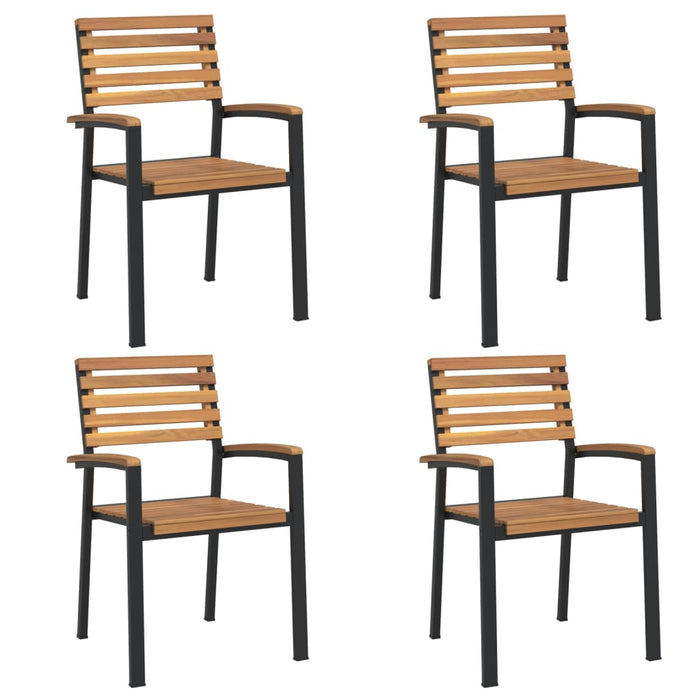 Set mobilier de grădină, 5 piese, lemn masiv de acacia și metal - WALTI WALTI