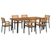 Set mobilier de grădină, 7 piese, lemn masiv de acacia și metal - WALTI WALTI