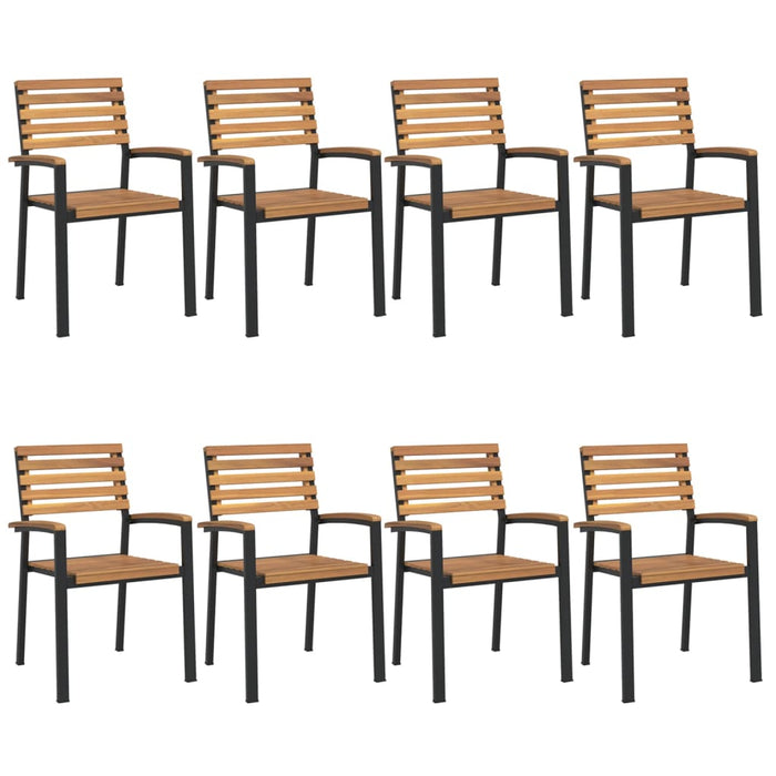 Set mobilier de grădină, 9 piese, lemn masiv de acacia și metal WALTI
