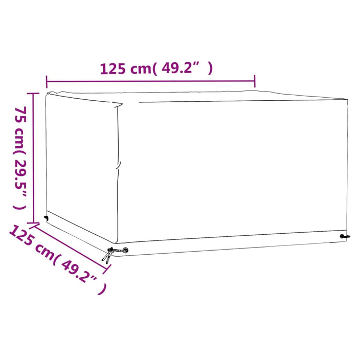 Huse mobilier grădină, 2 buc, 8 ocheți, 125x125x75 cm, pătrat - WALTI WALTI