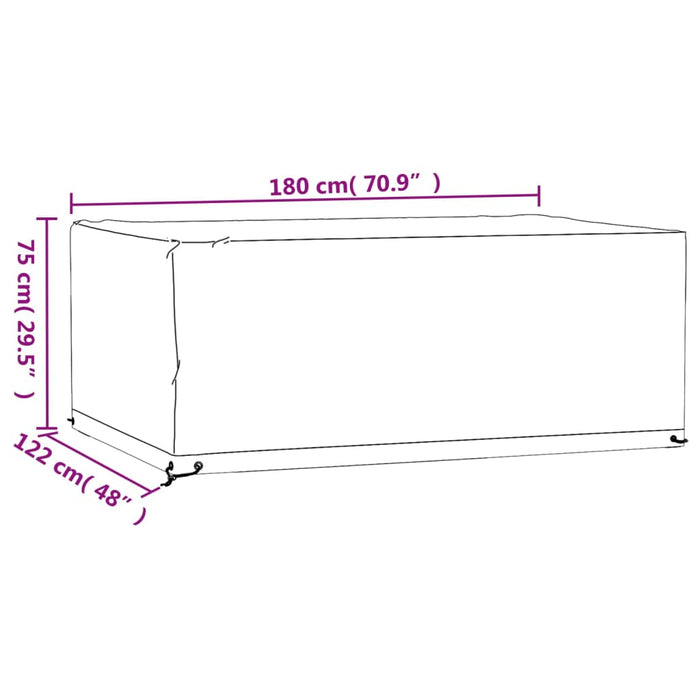 Huse mobilă grădină, 2 buc, 8 ocheți, 180x122x75cm, rectangular - WALTI WALTI
