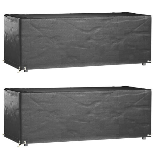 Husă mobilă grădină, 2 buc, 8 ocheți, 192x82x65 cm, rectangular - WALTI WALTI