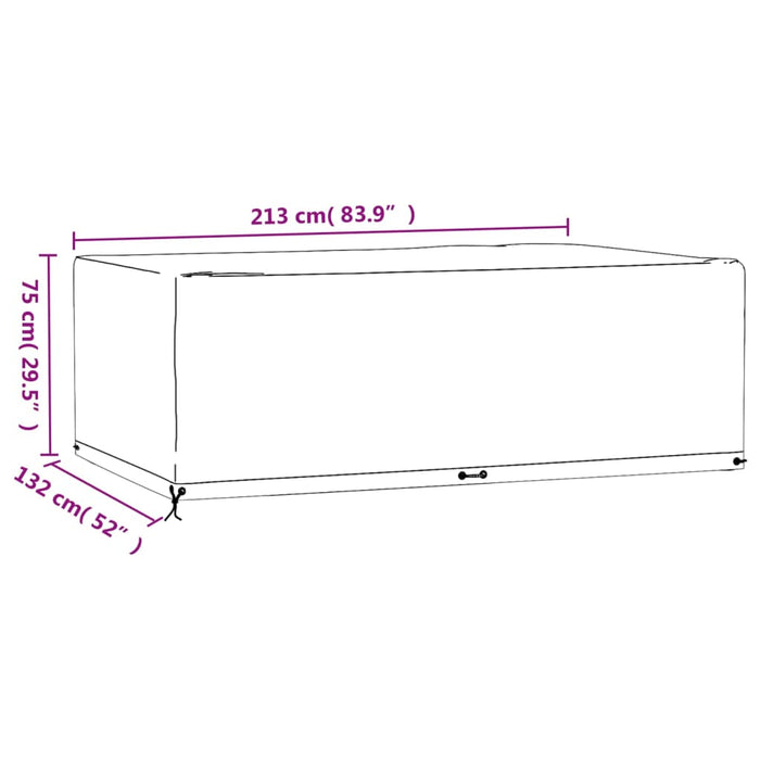 Huse mobilă grădină, 2 buc, 12 ocheți 213x132x75cm, rectangular - WALTI WALTI