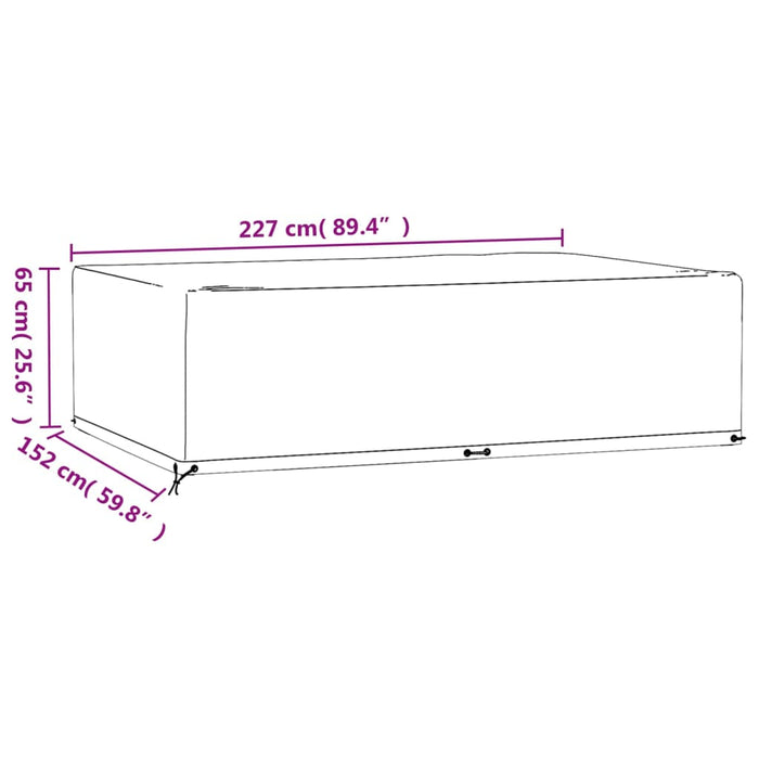 Huse mobilă grădină, 2 buc, 12 ocheți 227x152x65cm, rectangular - WALTI WALTI