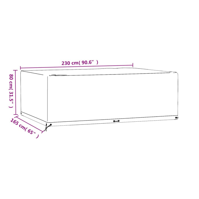 Huse mobilă grădină, 2 buc, 12 ocheți 230x165x80cm, rectangular - WALTI WALTI