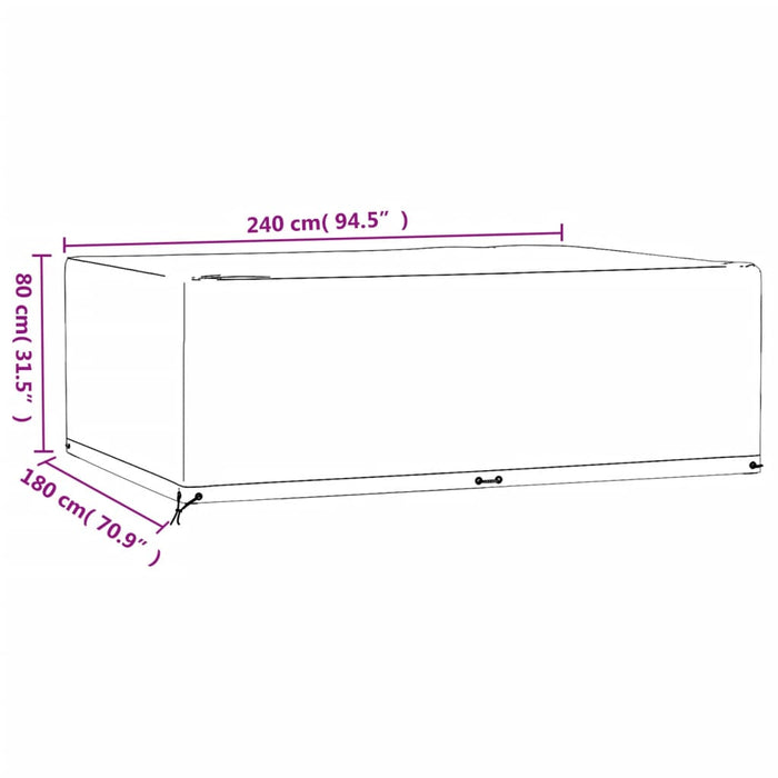 Huse mobilă grădină, 2 buc, 12 ocheți 240x180x80cm, rectangular - WALTI WALTI