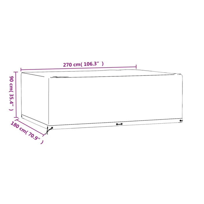 Huse mobilă grădină, 2 buc, 12 ocheți 270x180x90cm, rectangular - WALTI WALTI