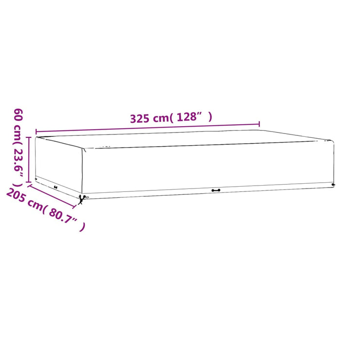 Huse mobilier grădină, 2 buc, 16 ocheți, 325x205x60 cm, pătrat - WALTI WALTI