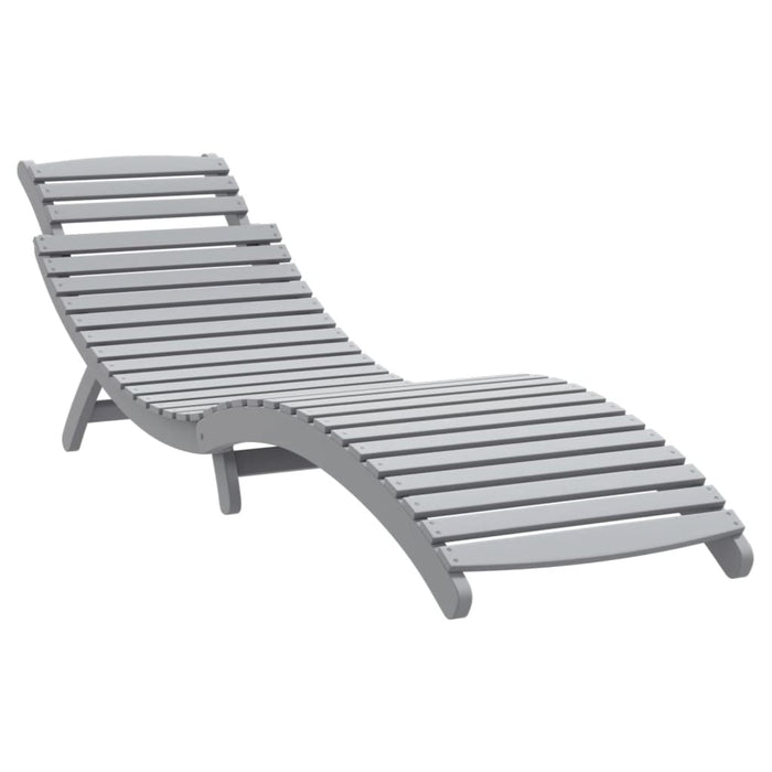 Șezlonguri, 2 buc, gri, 184x55x64 cm, lemn masiv de acacia - WALTI WALTI