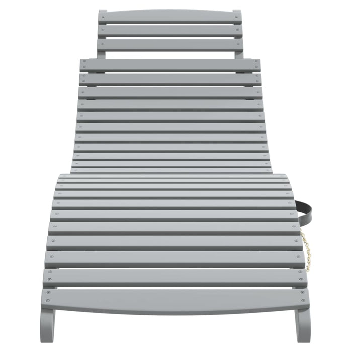 Șezlonguri, 2 buc, gri, 184x55x64 cm, lemn masiv de acacia - WALTI WALTI