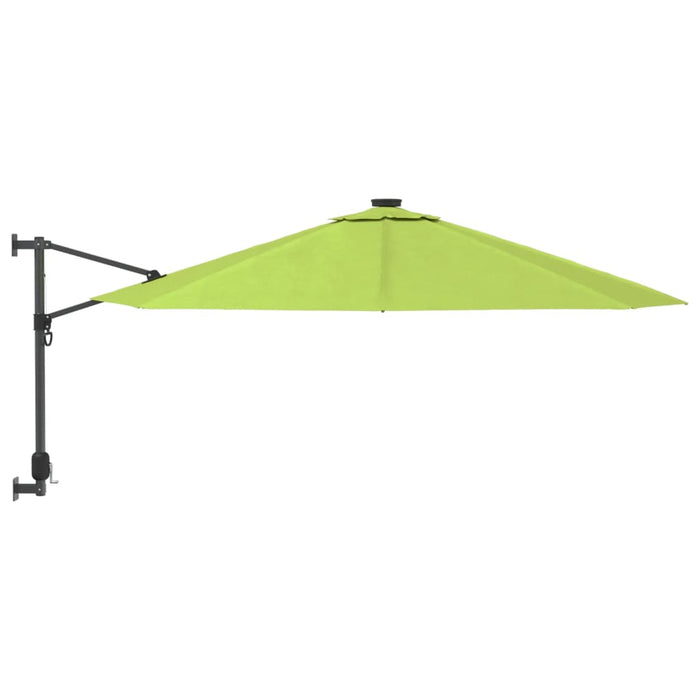 Umbrelă de soare montată pe perete cu LED-uri verde măr, 290 cm - WALTI WALTI