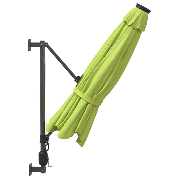 Umbrelă de soare montată pe perete cu LED-uri verde măr, 290 cm - WALTI WALTI