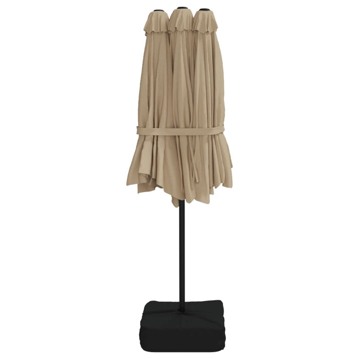 Umbrelă de soare cu două capete, gri taupe, 449x265 cm WALTI