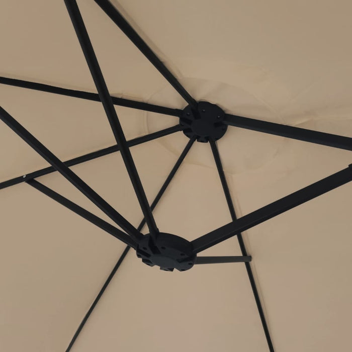 Umbrelă de soare cu două capete, gri taupe, 449x265 cm WALTI