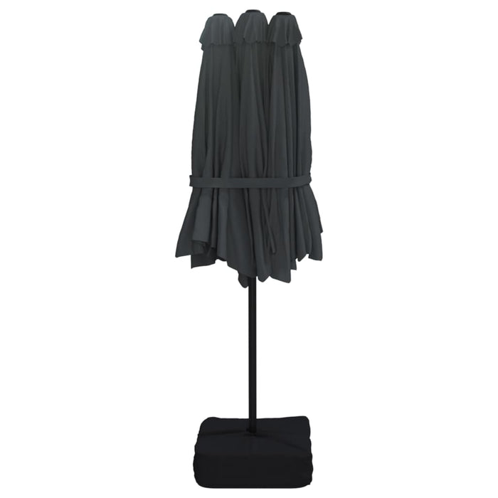 Umbrelă de soare cu două capete, negru, 449x245 cm - WALTI WALTI