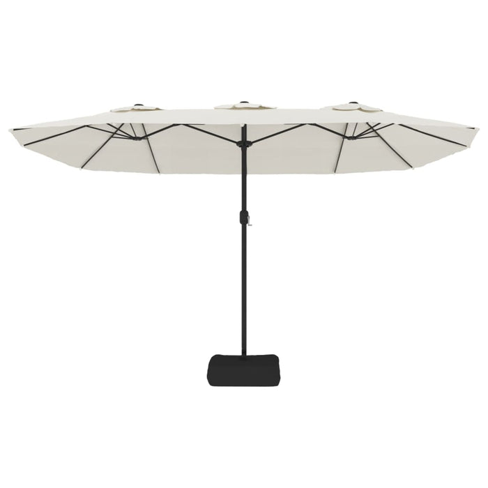 Umbrelă de soare cu două capete cu LED, alb nisipiu, 449x245 cm - WALTI WALTI