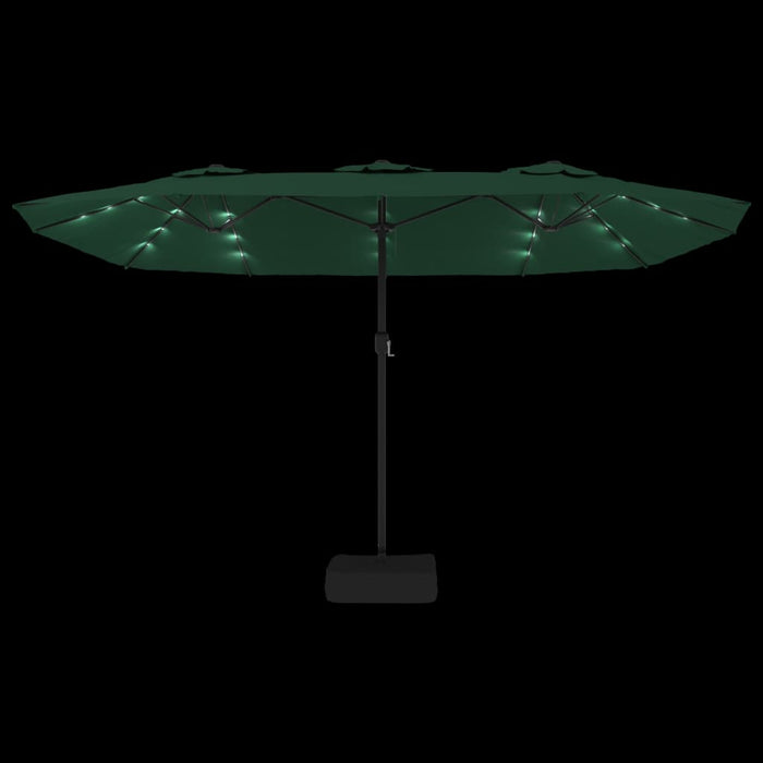 Umbrelă de soare cu două capete cu LED-uri, verde, 449x245 cm - WALTI WALTI