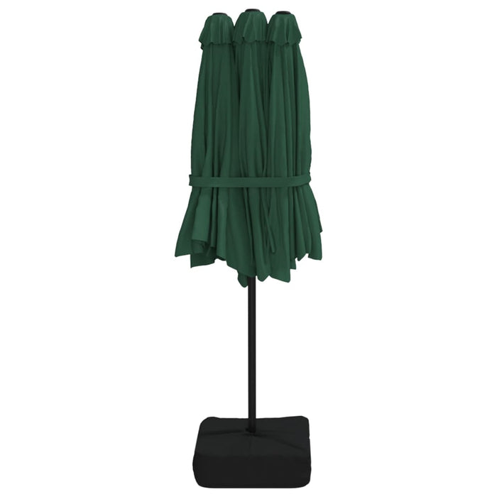 Umbrelă de soare cu două capete cu LED-uri, verde, 449x245 cm - WALTI WALTI