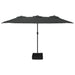 Umbrelă de soare cu două capete cu LED, antracit, 449x245 cm - WALTI WALTI