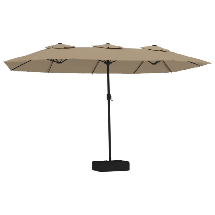 Umbrelă soare cu două capete cu LED-uri, gri taupe, 449x245 cm - WALTI WALTI