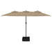 Umbrelă soare cu două capete cu LED-uri, gri taupe, 449x245 cm - WALTI WALTI