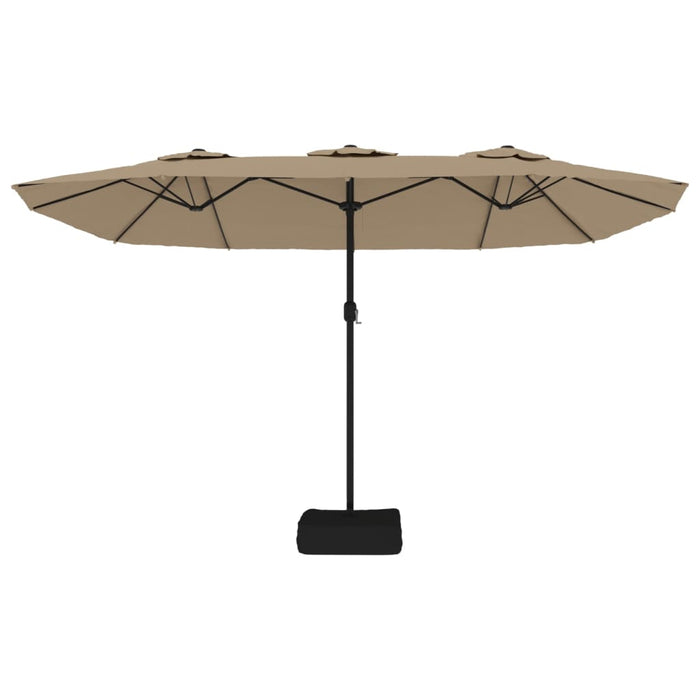 Umbrelă soare cu două capete cu LED-uri, gri taupe, 449x245 cm - WALTI WALTI