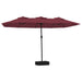 Umbrelă de soare două capete, cu LED-uri, roșu bordo 449x245 cm - WALTI WALTI