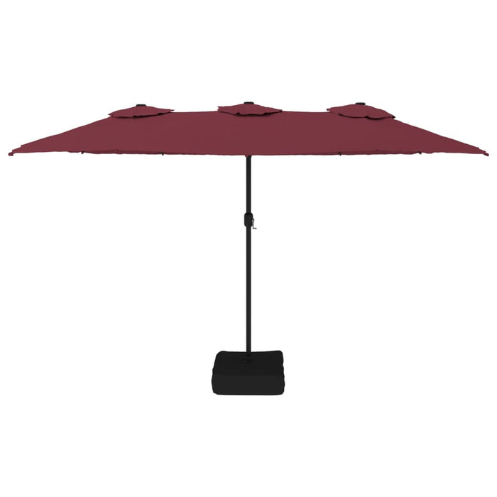 Umbrelă de soare două capete, cu LED-uri, roșu bordo 449x245 cm - WALTI WALTI