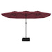 Umbrelă de soare două capete, cu LED-uri, roșu bordo 449x245 cm - WALTI WALTI