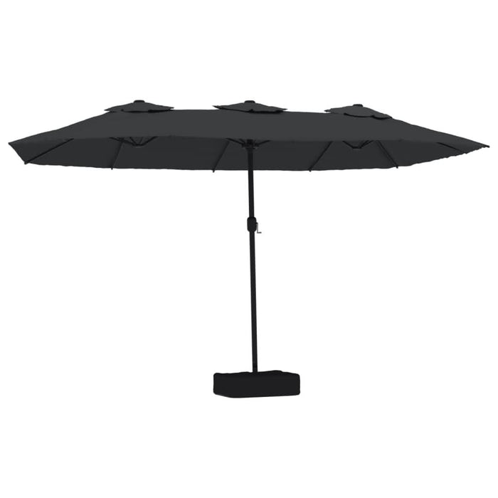 Umbrelă soare cu două capete cu LED-uri, negru, 449x245 cm - WALTI WALTI