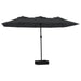 Umbrelă soare cu două capete cu LED-uri, negru, 449x245 cm - WALTI WALTI