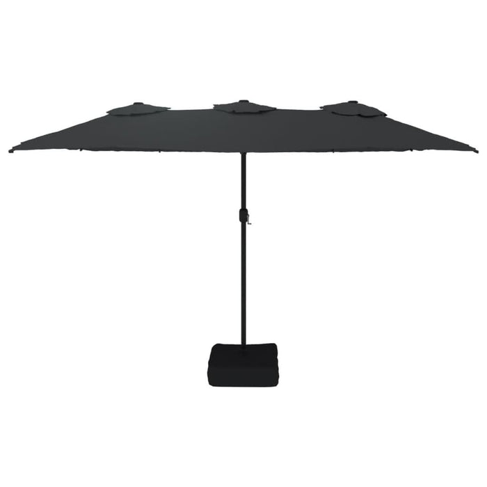 Umbrelă soare cu două capete cu LED-uri, negru, 449x245 cm - WALTI WALTI