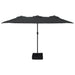 Umbrelă soare cu două capete cu LED-uri, negru, 449x245 cm - WALTI WALTI