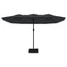 Umbrelă soare cu două capete cu LED-uri, negru, 449x245 cm - WALTI WALTI