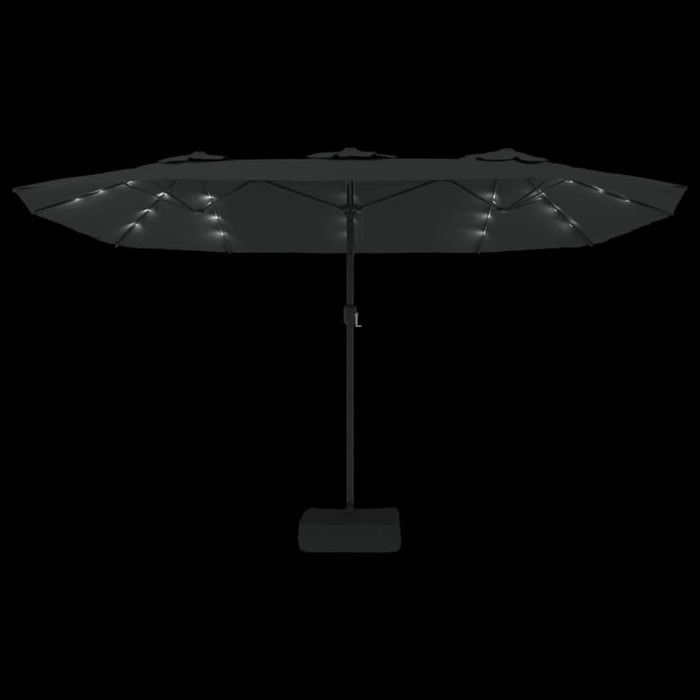 Umbrelă soare cu două capete cu LED-uri, negru, 449x245 cm - WALTI WALTI