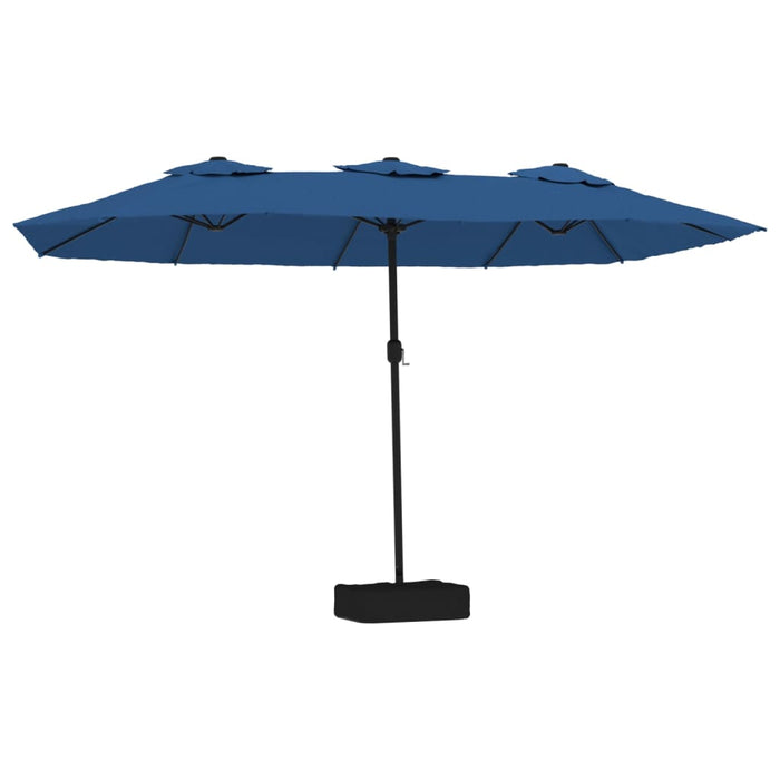 Umbrelă de soare cu două capete cu LED-uri, bleu, 449x245 cm - WALTI WALTI