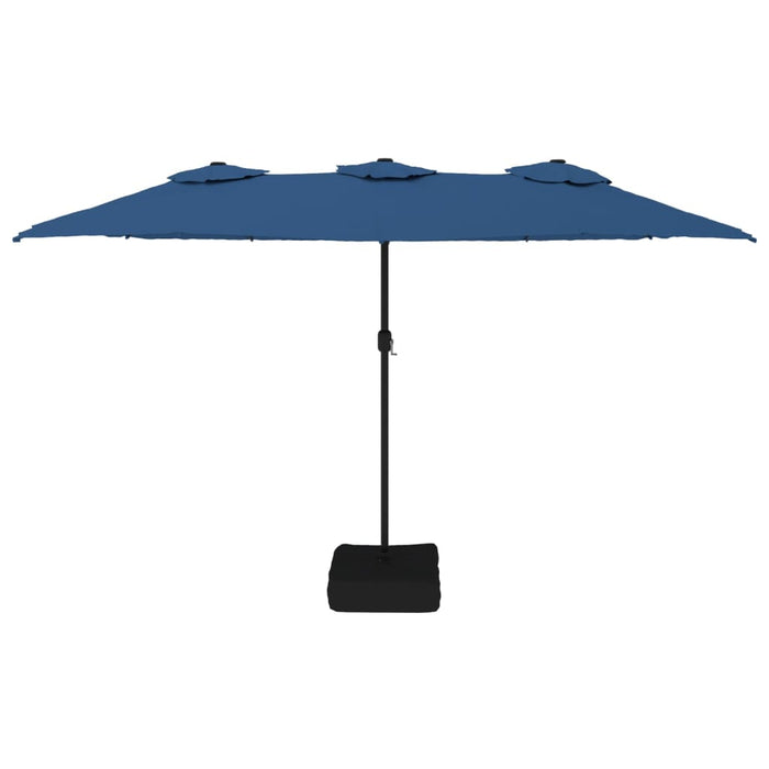 Umbrelă de soare cu două capete cu LED-uri, bleu, 449x245 cm - WALTI WALTI