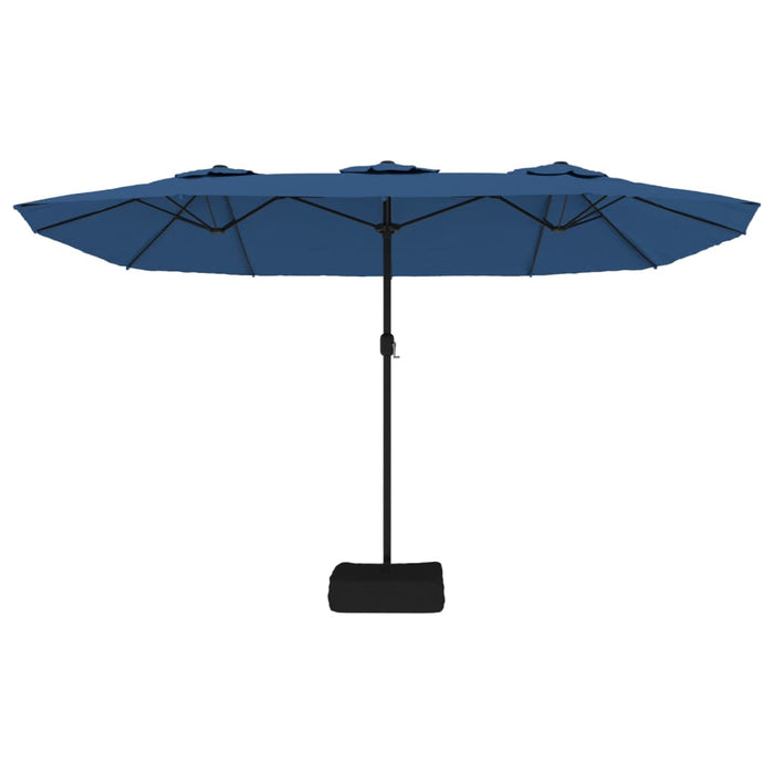 Umbrelă de soare cu două capete cu LED-uri, bleu, 449x245 cm - WALTI WALTI