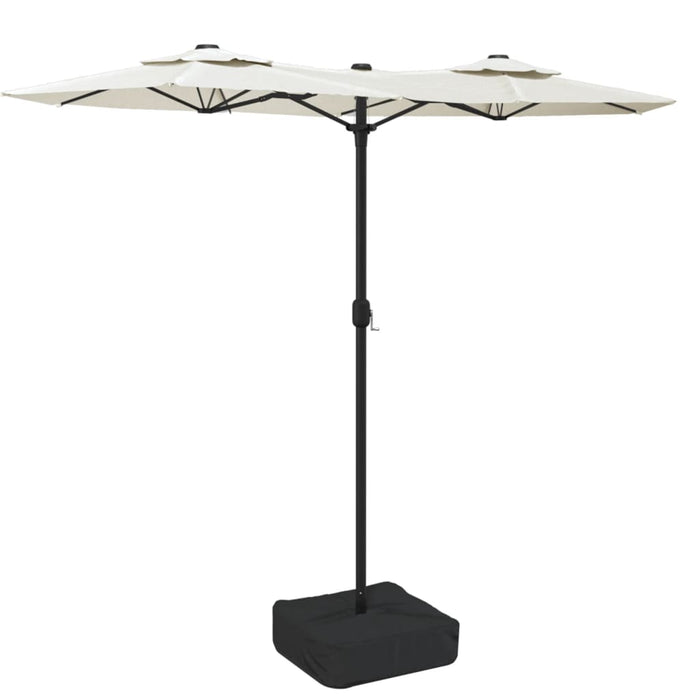 Umbrelă de grădină cu două capete/LED, alb nisipiu, 316x240 cm - WALTI WALTI