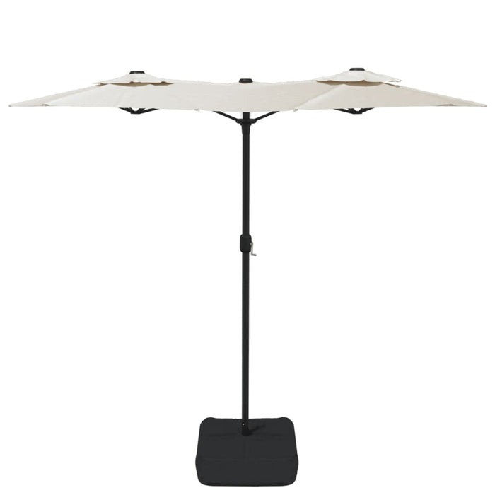 Umbrelă de grădină cu două capete/LED, alb nisipiu, 316x240 cm - WALTI WALTI