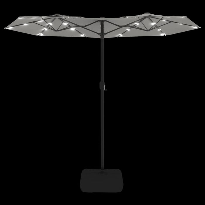 Umbrelă de grădină cu două capete/LED, alb nisipiu, 316x240 cm - WALTI WALTI