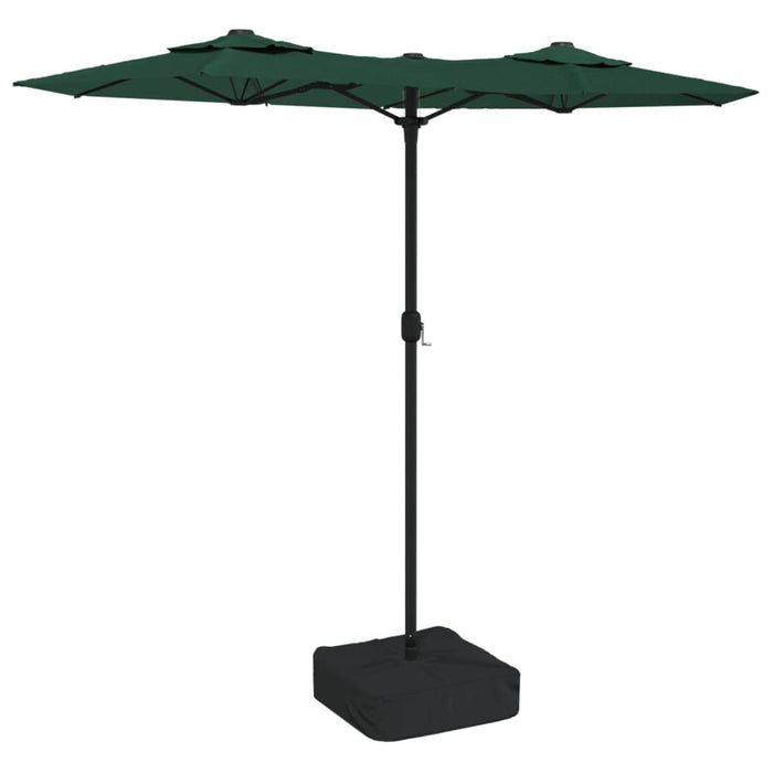 Umbrelă de soare cu două capete cu LED-uri, verde, 316x240 cm - WALTI WALTI