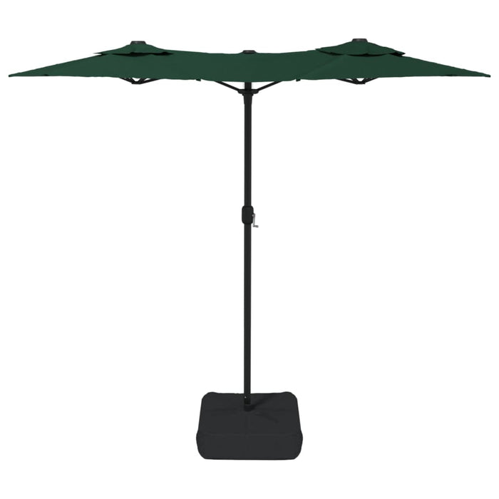 Umbrelă de soare cu două capete cu LED-uri, verde, 316x240 cm - WALTI WALTI