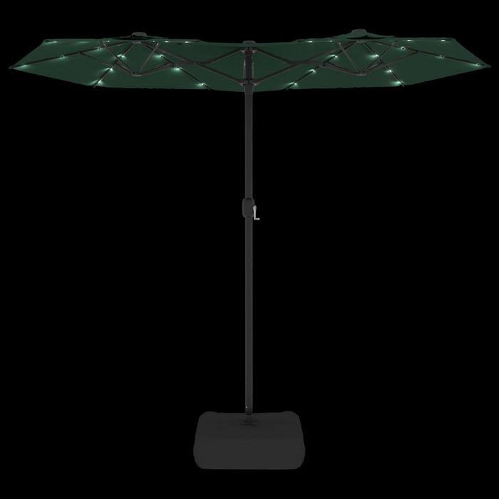 Umbrelă de soare cu două capete cu LED-uri, verde, 316x240 cm - WALTI WALTI