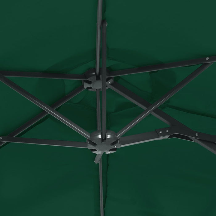 Umbrelă de soare cu două capete cu LED-uri, verde, 316x240 cm - WALTI WALTI