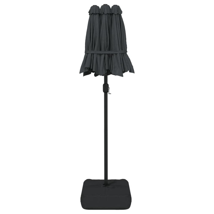 Umbrelă de soare cu două capete cu LED-uri antracit, 316x240 cm - WALTI WALTI