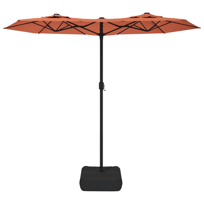 Umbrelă de grădină cu două capete/LED-uri, cărămiziu 316x240 cm - WALTI WALTI